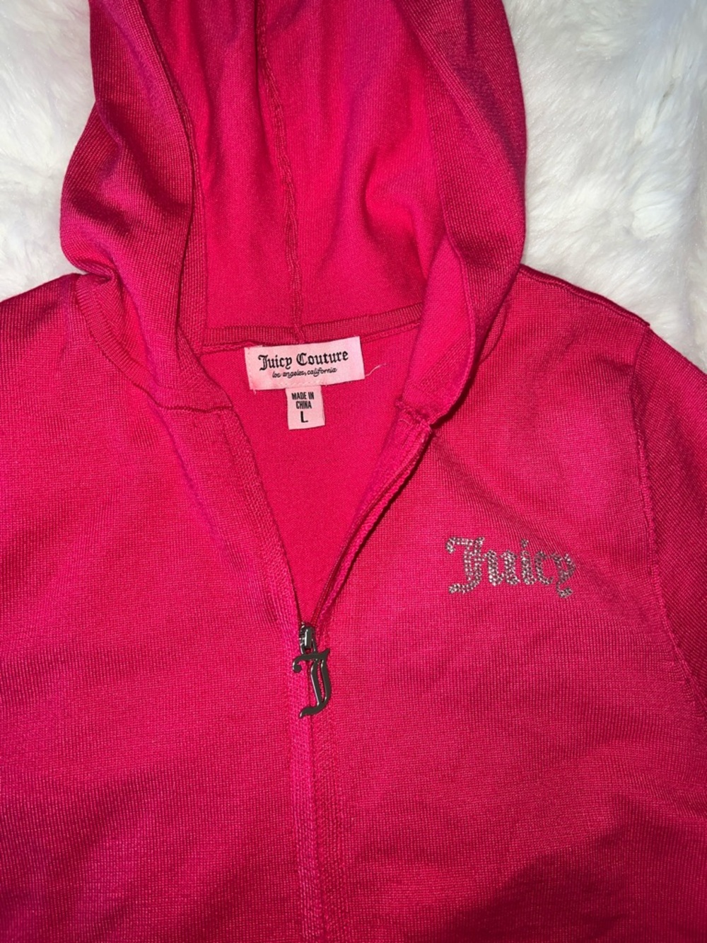 Large Juicy Couture Fuchsia Hoodie & Pants Set - Picture 4 of 8